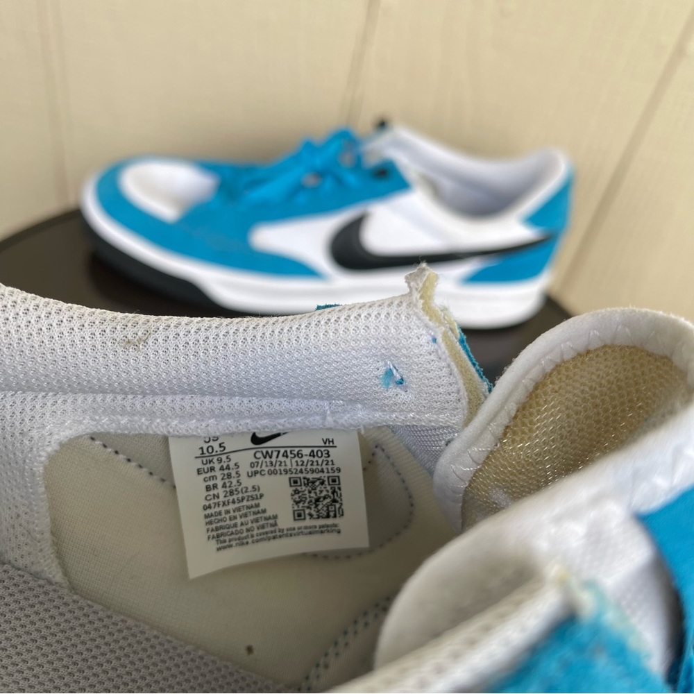 Pre- Owned Men Nike SB Adversary Skate Shoes Laser Blue CW7456-403 Size 10.5 - Picture 11 of 12